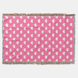 Roze Witte Lieve Hartjes Ontwerp Deken