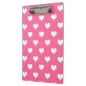 Roze Witte Lieve Hartjes Ontwerp Klembord (Links)