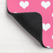 Roze Witte Lieve Hartjes Ontwerp Muismat (Hoek)