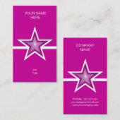 Roze witte lijn visitekaartje roze verticaal (Voorkant / Achterkant)