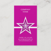 Roze witte lijn visitekaartje roze verticaal (Achterkant)