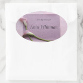 Roze witte lileugenboekplaat ovale sticker (Tas)