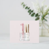 Roze Witte Lippenstift Ivoor Nagellak Briefkaart (Staand voorkant)