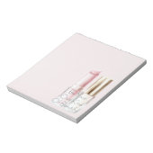 Roze Witte Lippenstift Ivoor Nagellak Notitieblok (Linkerzijde)