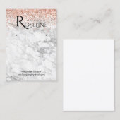 Roze, witte Logo met glitter oormerk Visitekaartje (Voorkant / Achterkant)