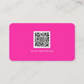 Roze Witte Logo QR Code Minimalistisch Modern Visitekaartje (Achterkant)