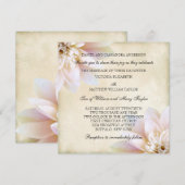 Roze Witte Lotus Bloem Bruiloft Kaart (Voorkant / Achterkant)