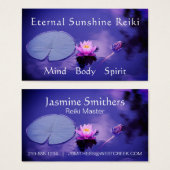 Roze & Witte Lotus Bloem op Vijver Healing Visitekaartje (Voorkant /achterkant)