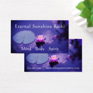 Roze & Witte Lotus Bloem op Vijver Healing Visitekaartje