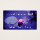 Roze & Witte Lotus Bloem op Vijver Healing Visitekaartje (Voorkant)