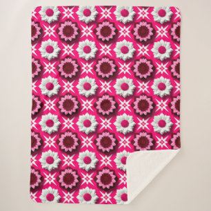 🌸✨ Roze Witte Lotus Bloempatroon Elegante Bloei Sherpa Deken
