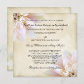 Roze Witte Lotus Flower Wedding Kaart (Voorkant / Achterkant)