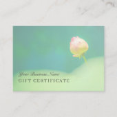 © Roze Witte Lotus Groene Gift Certificate Kortingskaartje (Voorkant)
