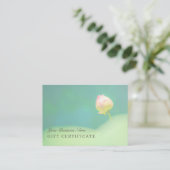 © Roze Witte Lotus Groene Gift Certificate Kortingskaartje (Staand voorkant)