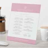 Roze witte lotus logo reclamebord met voetstuk (Insitu)