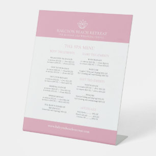 Roze witte lotus logo reclamebord met voetstuk