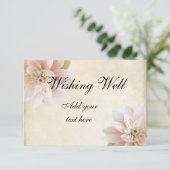 Roze witte lotusbloem die goed wenst informatiekaartje (Staand voorkant)