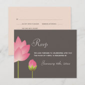 Roze witte lotusbloemen bruiloft RSVP reactie Kaartje (Voorkant / Achterkant)