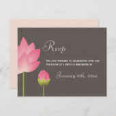Roze witte lotusbloemen bruiloft RSVP-reactie RSVP Kaartje (Voorkant / Achterkant)