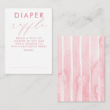 Roze Witte Luierraffle Baby Shower Tickets