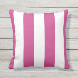 Roze & Witte Luifelstrepen Buitenkussen