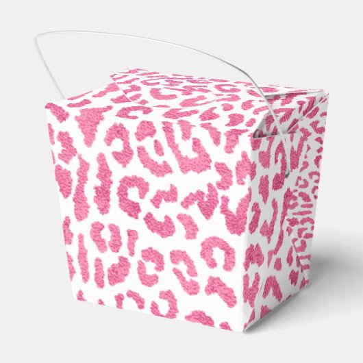 Roze Witte Luipaard 1e Verjaardag Bedankdoosjes (Achterkant)