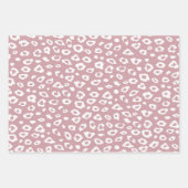 Roze Witte Luipaard Inpakpapier Vel (Voorkant)