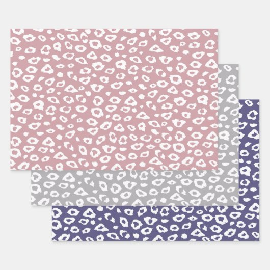 Roze Witte Luipaard Inpakpapier Vel (Set)