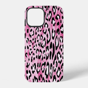 Roze witte luipaardpatroon. iPhone 12 hoesje