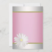 Roze Witte Madeliefjes Bat Mitzvah Uitnodigingen (Achterkant)