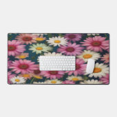 Roze & Witte Madeliefjes - Bureaumat (Keyboard & Muis)
