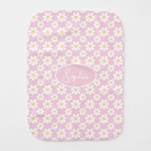 Roze Witte Madeliefjes Patroon Aangepaste Naam 