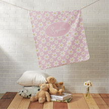 Roze witte madeliefjespatroon Aangepaste naam 