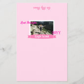 Roze, Witte, Magenta Eagle Scout Snoepgoed Verpakk Flyer (Voorkant)
