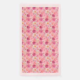 Roze witte magenta Floral Flowers Elegant Servet