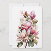 Roze Witte Magnolia Bloemen Vrijgezellenfeest Kaart (Achterkant)