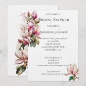 Roze Witte Magnolia Bloemen Vrijgezellenfeest Kaart (Voorkant / Achterkant)