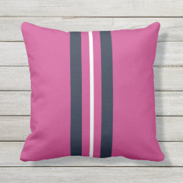 Roze witte marinestrips Verticale stripes Buitenkussen