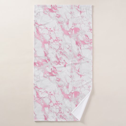 Roze witte marmer badhanddoek (Badhanddoek)