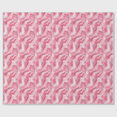 Roze & Witte Marmer Cadeaupapier (Vlak)