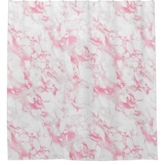 Roze witte marmer douchegordijn (Voorkant)