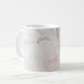 Roze witte marmer Elegant Patroon Abstract Koffiemok (Voorkant links)
