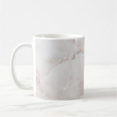 Roze witte marmer Elegant Patroon Abstract Koffiemok (Links)