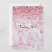 Roze witte marmer Glitter Kaart (Voorkant)