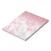 Roze witte marmer Glitter Notitieblok (Linkerzijde)