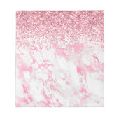 Roze witte marmer Glitter Notitieblok (Voorkant)