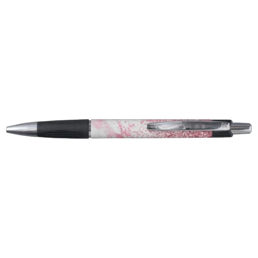Roze witte marmer Glitter Pen (Achterkant)