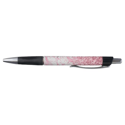 Roze witte marmer Glitter Pen (Bodem)