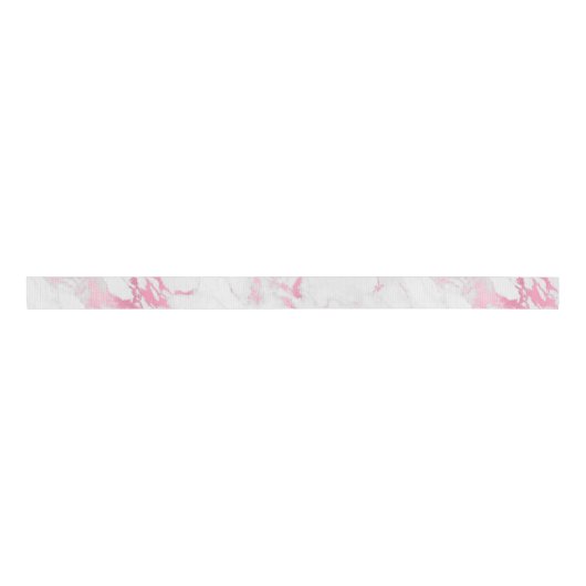 Roze witte marmer grosgrain lint (Voorkant)