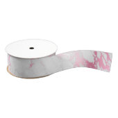 Roze witte marmer grosgrain lint (Spoel)